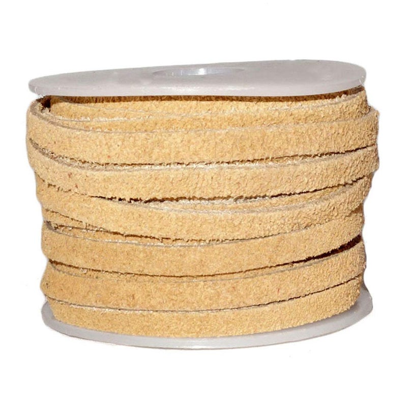 Cords Craft | 4mm Marigold Genuine Suede Flat Leather Lace for Jewelry Making, Bracelet, Necklace, Beading, Leather Cording & Lacing (10.93 Yards) - Image 1